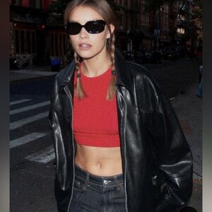 Faux Leather bomber jacket